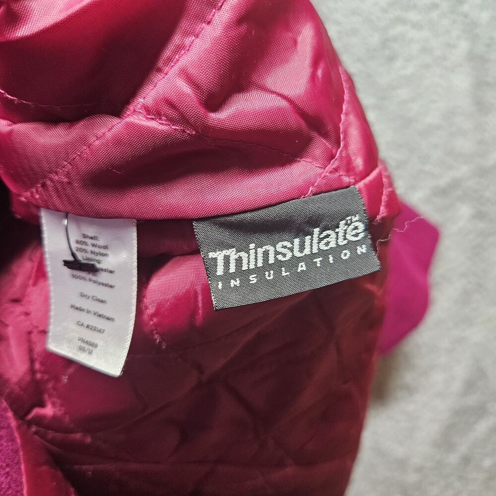 Talbots Magenta Pink Wool Mid Length Coat Size 16 Colorful - Picture 8 of 10